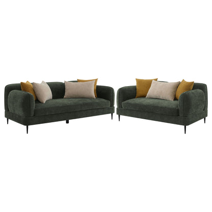 Unique Piece Furniture - Jade 2-piece Chenille Upholstered Sofa Set Green