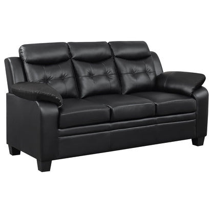 Unique Piece Furniture - Finley 3-piece Upholstered Padded Arm Tufted Sofa Set Black