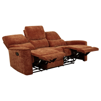 Unique Piece Furniture Navarro 3-piece Upholstered Reclining Sofa Set Orange