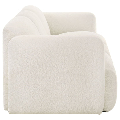 Unique Piece Furniture - Dorset 2-piece Upholstered Round Track Arm Sofa Set White