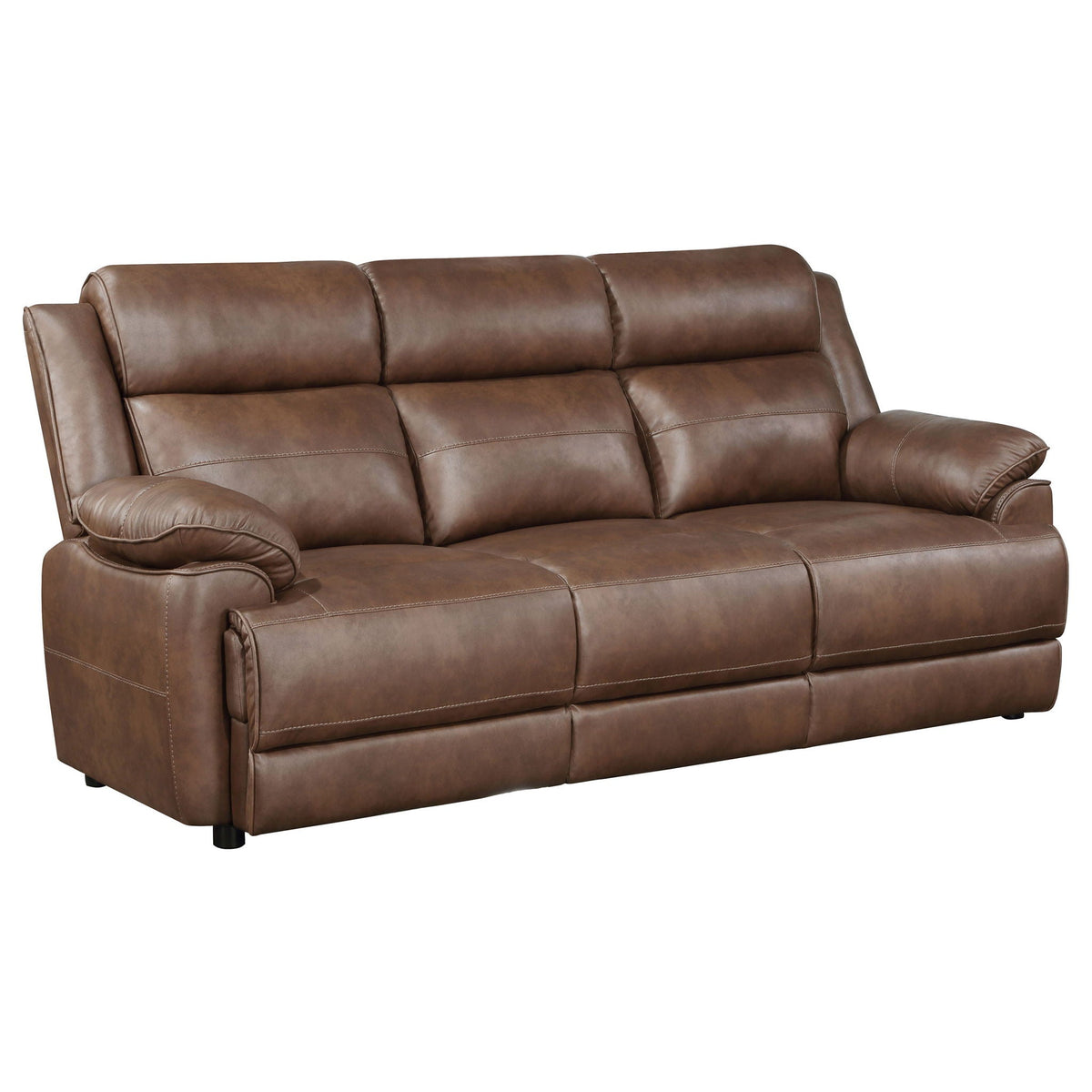 Unique Piece Furniture - Ellington 2-piece Upholstered Padded Arm Sofa Set Dark Brown