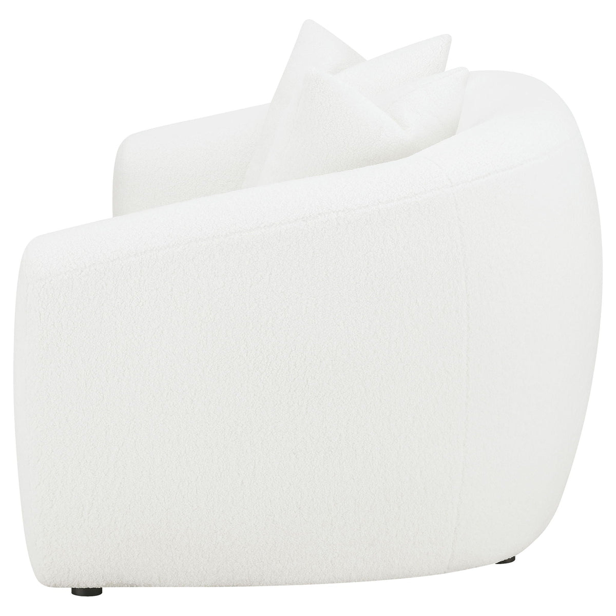 Unique Piece Furniture Isabella Faux Sheepskin Upholstered Loveseat Natural