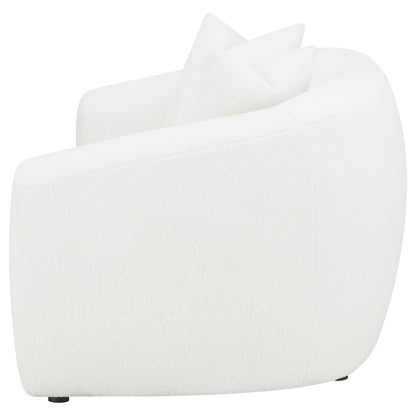 Unique Piece Furniture Isabella Faux Sheepskin Upholstered Loveseat Natural