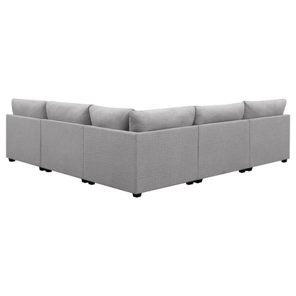 Unique Piece Furniture - Cambria 5-piece Upholstered Modular Sectional Sofa Grey