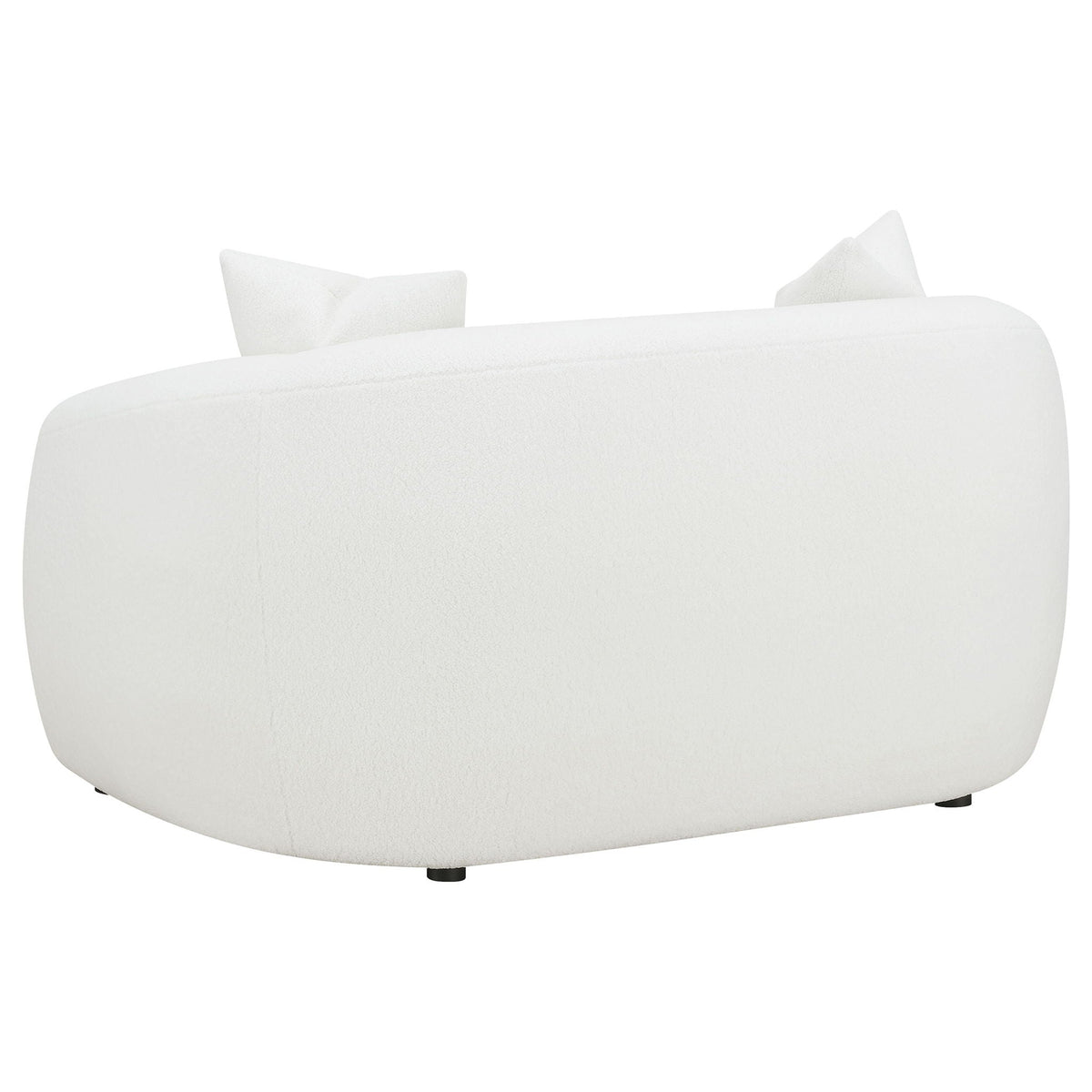 Unique Piece Furniture Isabella Faux Sheepskin Upholstered Loveseat Natural