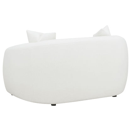 Unique Piece Furniture Isabella Faux Sheepskin Upholstered Loveseat Natural