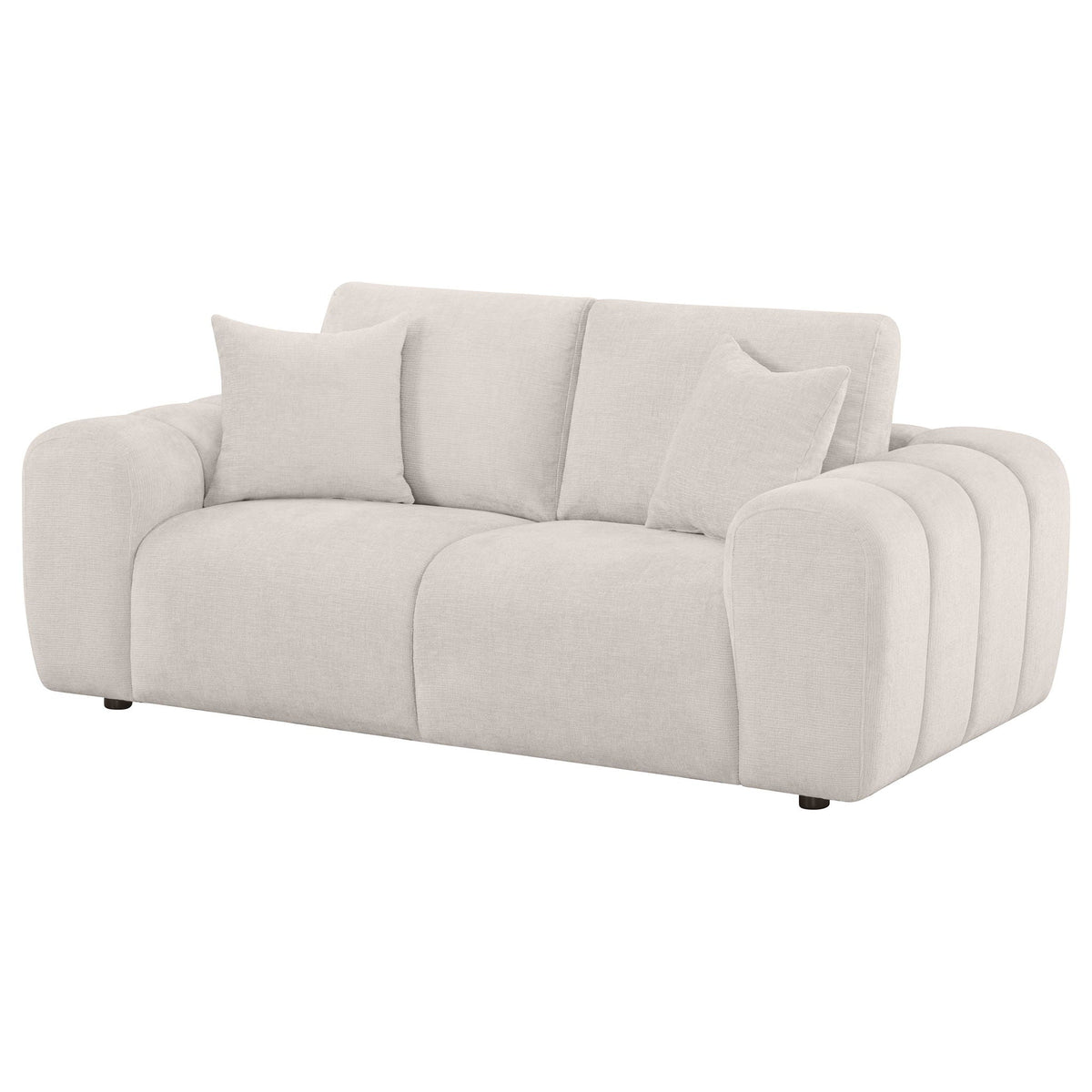 Unique Piece Furniture Burnett Chenille Upholstered Wide Arm Loveseat Ivory