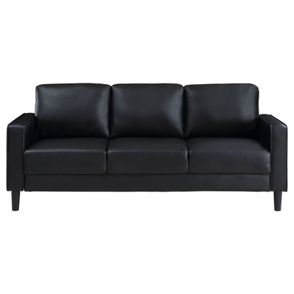 Unique Piece Furniture - Ruth 2-piece Upholstered Track Arm Sofa Set Black