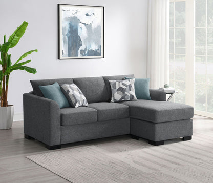 Unique Piece Furniture - Storey Upholstered Sleeper Sectional Chaise Sofa Grey