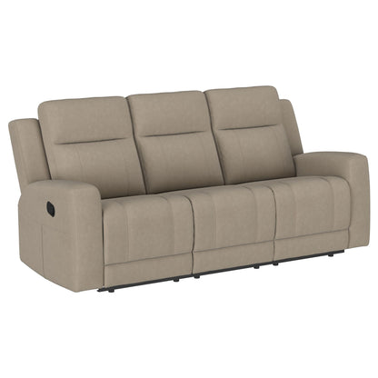 Unique Piece Furniture Brentwood 3-piece Upholstered Reclining Sofa Set Taupe