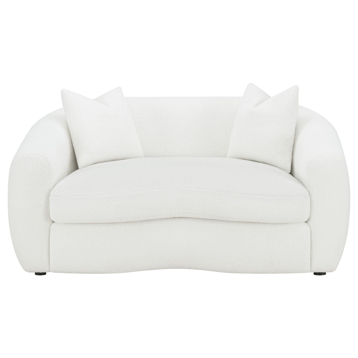 Unique Piece Furniture Isabella Faux Sheepskin Upholstered Loveseat Natural