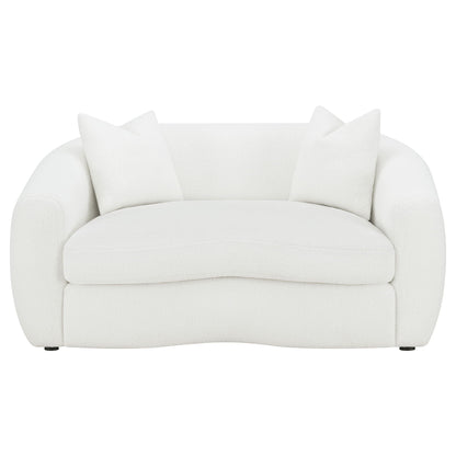 Unique Piece Furniture Isabella Faux Sheepskin Upholstered Loveseat Natural