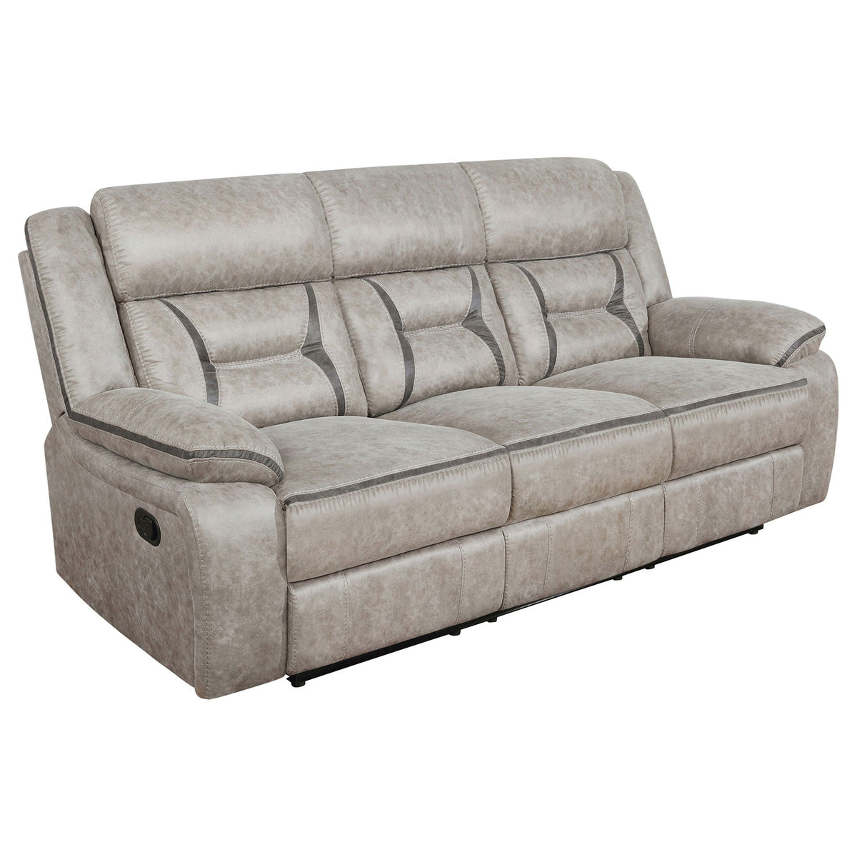 Unique Piece Furniture - Greer 3-piece Upholstered Reclining Sofa Set Taupe