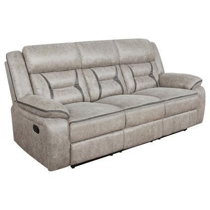Unique Piece Furniture - Greer 3-piece Upholstered Reclining Sofa Set Taupe