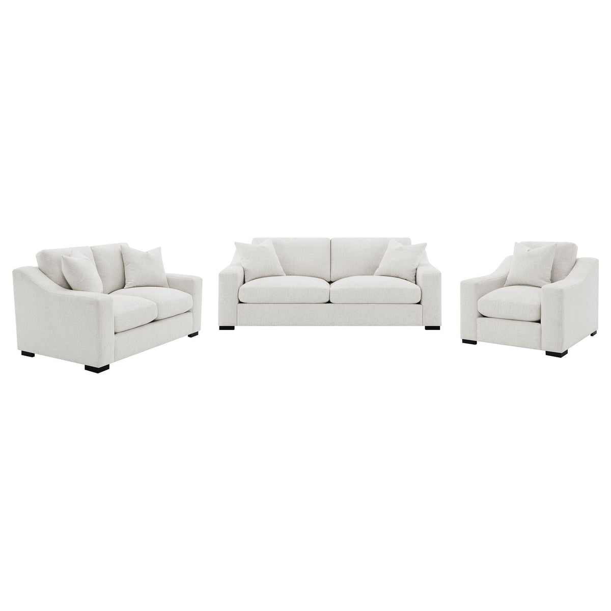 Unique Piece Furniture Ashlyn 3-piece Upholstered Track Arm Sofa Set Sand