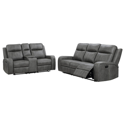 Unique Piece Furniture - Raelynn 2-piece Upholstered Reclining Sofa Set Grey