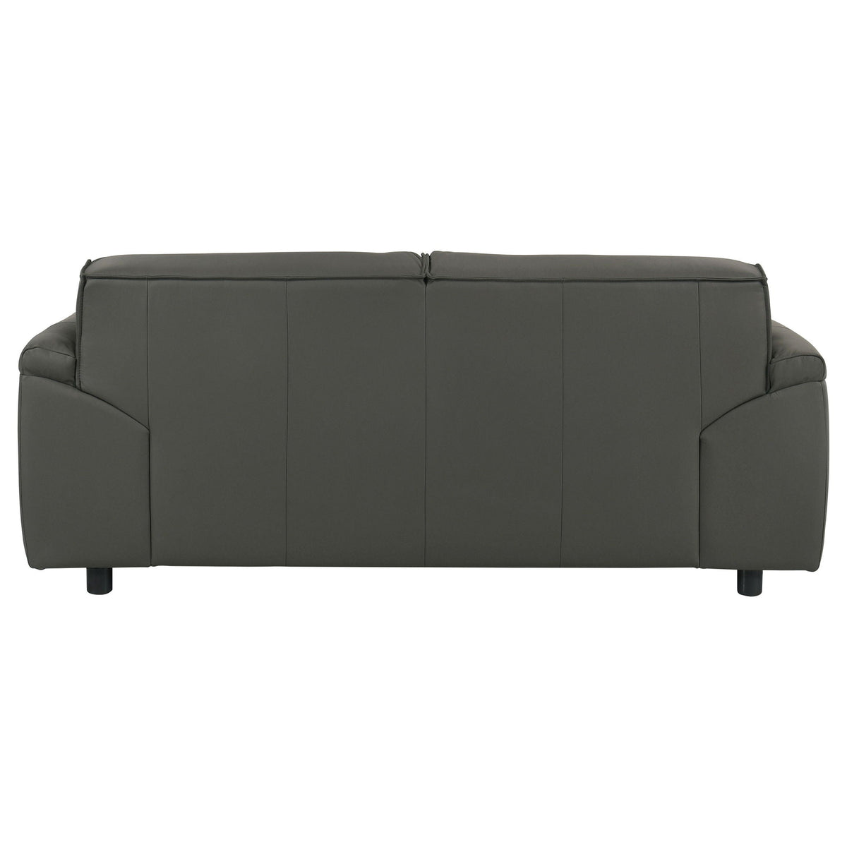 Unique Piece Furniture Buxton Top Grain Leather Upholstered Loveseat Graphite