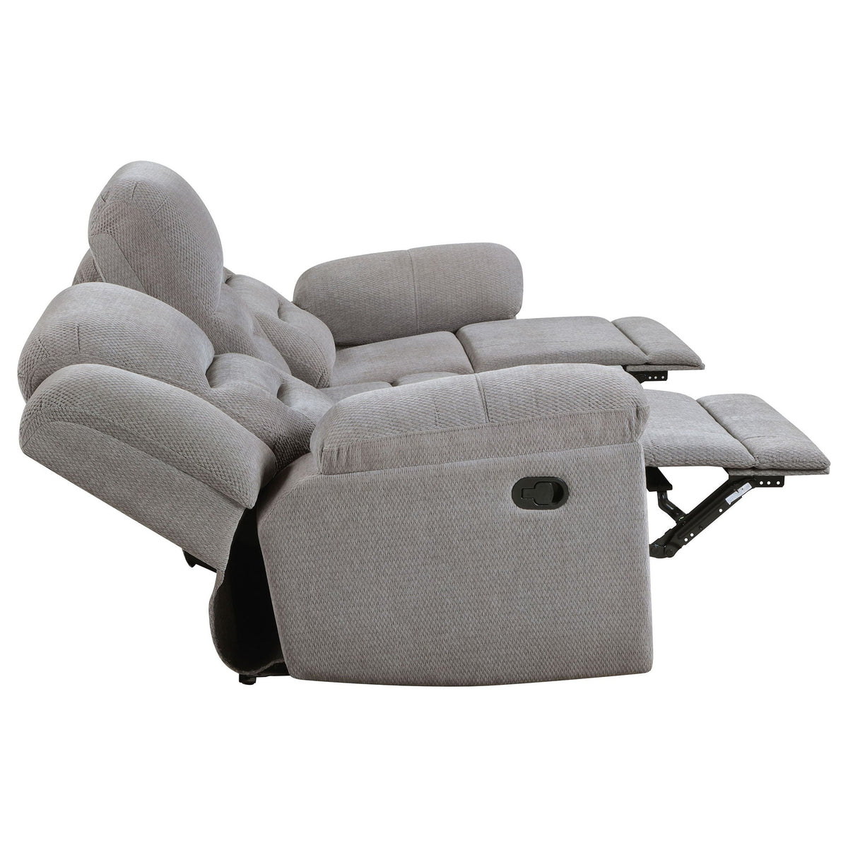 Unique Piece Furniture - Gilson 2-piece Chenille Upholstered Reclining Sofa Set Grey