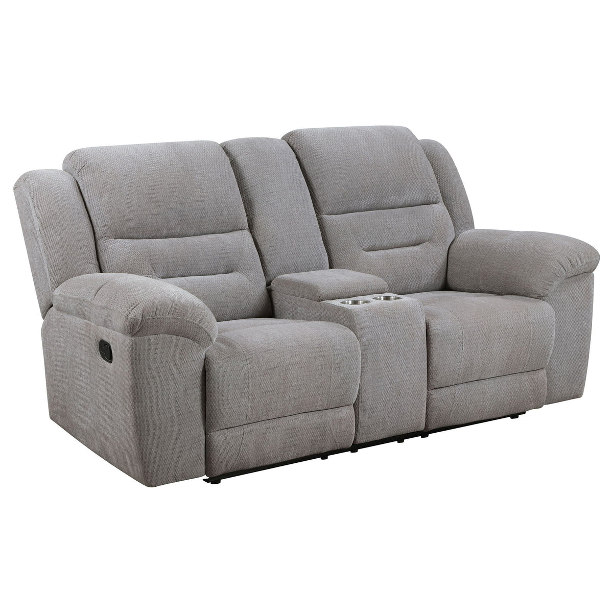 Unique Piece Furniture - Gilson Chenille Upholstered Reclining Loveseat Grey