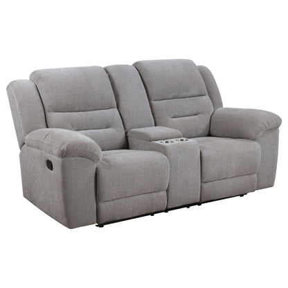 Unique Piece Furniture - Gilson Chenille Upholstered Reclining Loveseat Grey