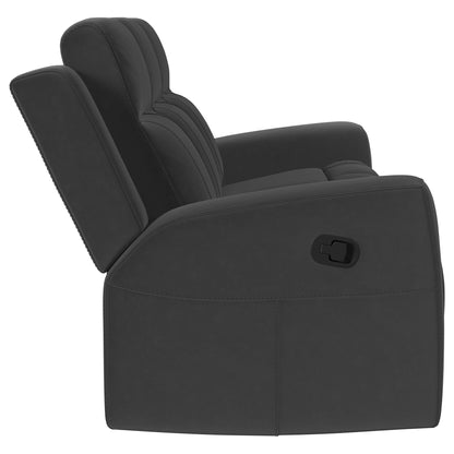 Unique Piece Furniture - Brentwood 3-piece Upholstered Reclining Sofa Set Charcoal
