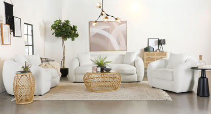 Unique Piece Furniture Isabella 3-piece Faux Sheepskin Upholstered Sofa Set Natural
