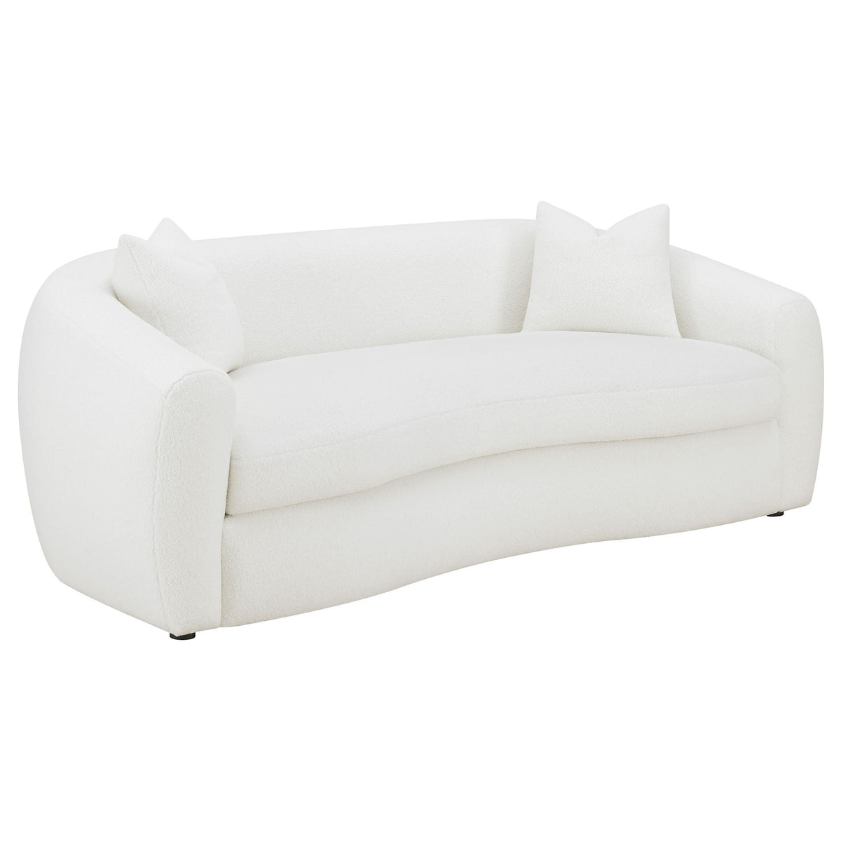 Unique Piece Furniture Isabella 2-piece Faux Sheepskin Upholstered Sofa Set Natural