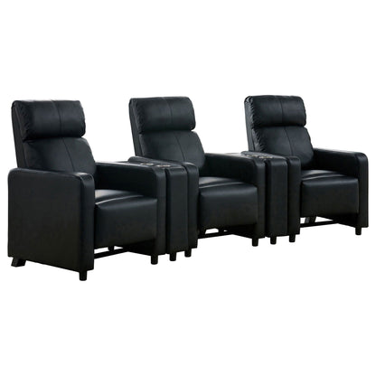 Unique Piece Furniture - Toohey Upholstered Tufted Recliner Living Room Set Black