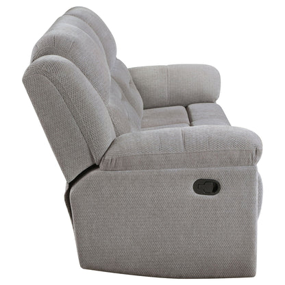Unique Piece Furniture - Gilson Chenille Upholstered Reclining Sofa Grey