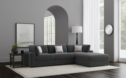 Unique Piece Furniture - Serene 4-piece Upholstered Modular Sectional Sofa Charcoal