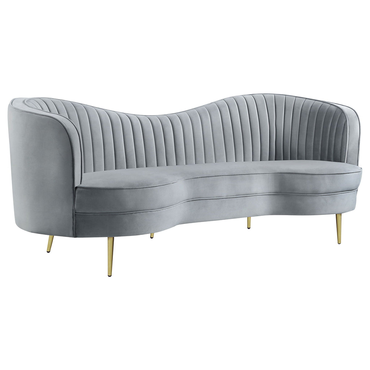 Unique Piece Furniture Sophia 3-piece Upholstered Channel Tufted Sofa Set Grey