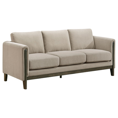 Unique Piece Furniture - Islington 3-piece Upholstered Panel Arm Sofa Set Taupe