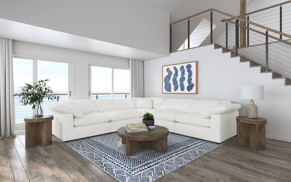 Unique Piece Furniture - Raleigh 5-piece Boucle Upholstered Modular Sectional Ivory
