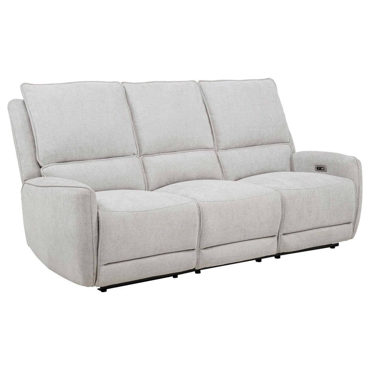 Unique Piece Furniture - Sylmar Chenille Upholstered Power Reclining Sofa Dove Grey