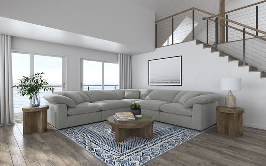 Unique Piece Furniture - Raleigh 5-piece Boucle Upholstered Modular Sectional Grey