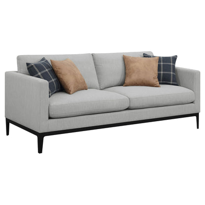 Unique Piece Furniture - Apperson 3-piece Upholstered Track Arm Sofa Set Light Grey