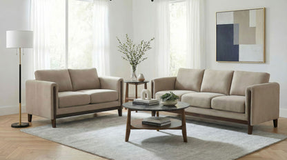 Unique Piece Furniture - Islington 2-piece Upholstered Panel Arm Sofa Set Taupe