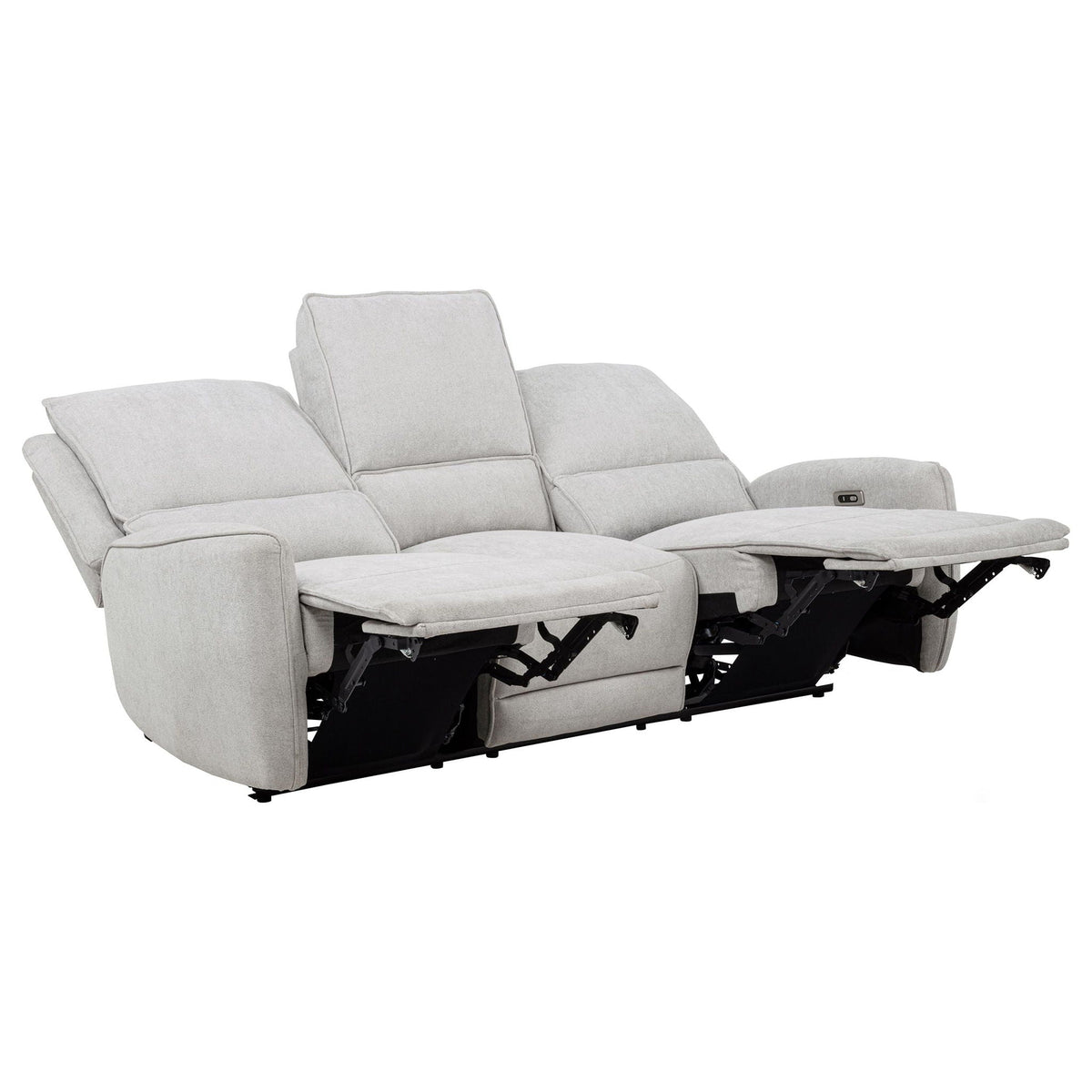 Unique Piece Furniture - Sylmar Chenille Upholstered Power Reclining Sofa Dove Grey
