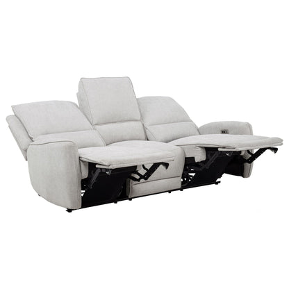 Unique Piece Furniture - Sylmar Chenille Upholstered Power Reclining Sofa Dove Grey