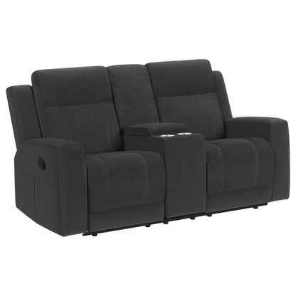 Unique Piece Furniture - Brentwood 3-piece Upholstered Reclining Sofa Set Charcoal