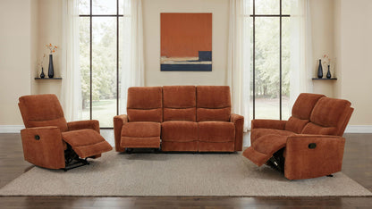 Unique Piece Furniture Navarro 3-piece Upholstered Reclining Sofa Set Orange
