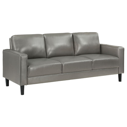 Unique Piece Furniture - Ruth 2-piece Upholstered Track Arm Sofa Set Grey
