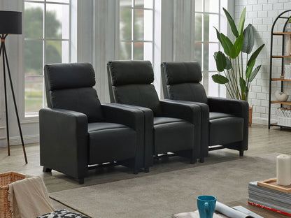Unique Piece Furniture - Toohey Upholstered Tufted Recliner Living Room Set Black
