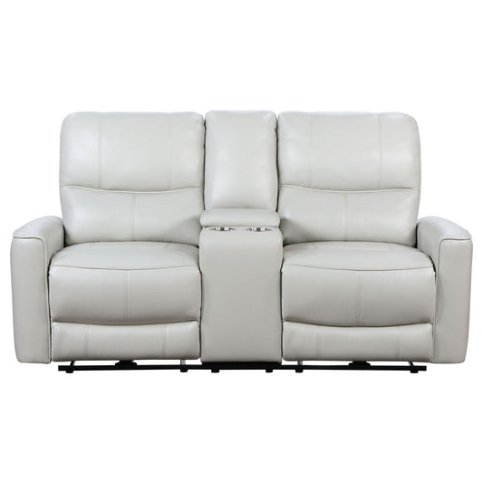 Unique Piece Furniture - Greenfield Upholstered Power Reclining Loveseat Dove Grey