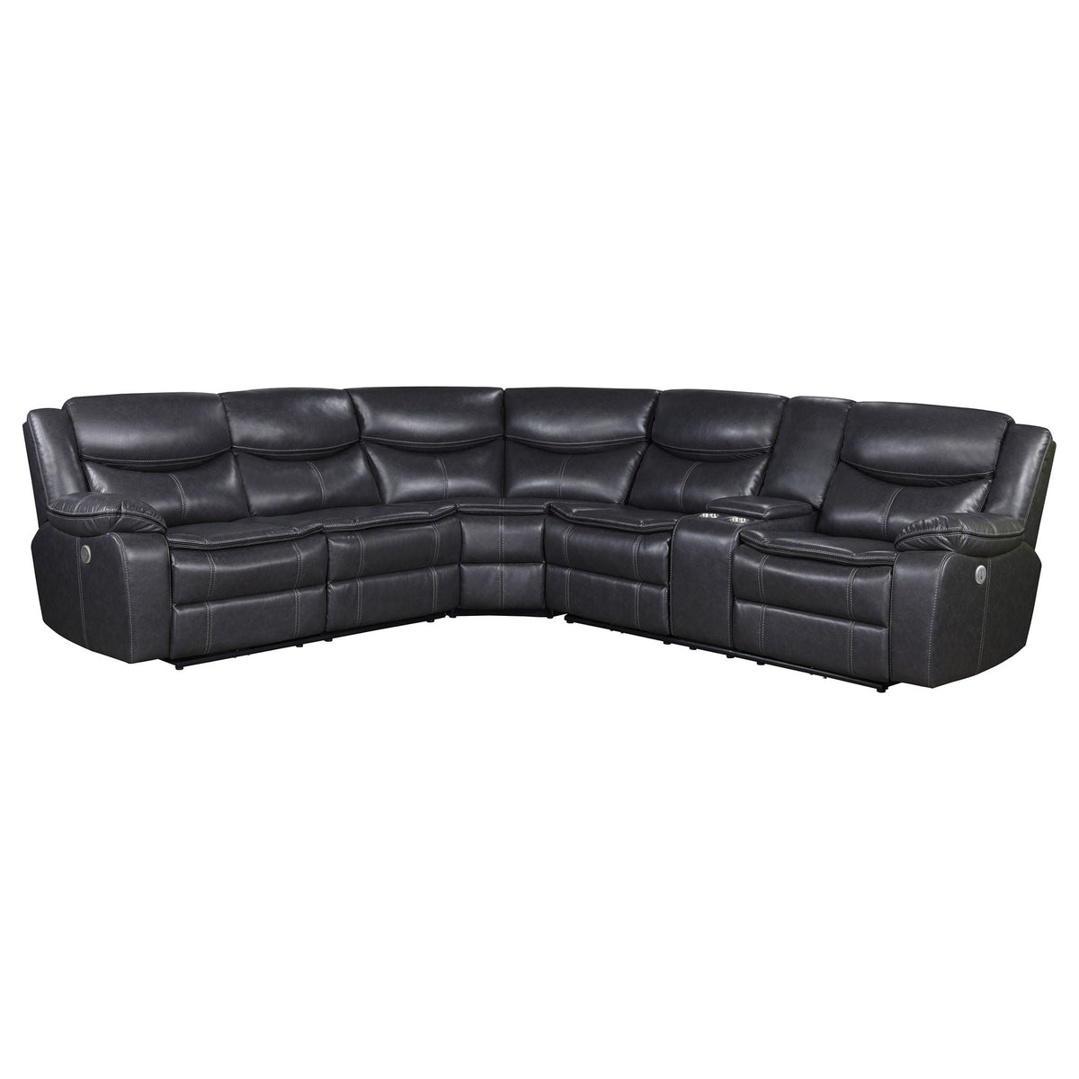 Unique Piece Furniture - Sycamore Upholstered Power Reclining Sectional Sofa Grey