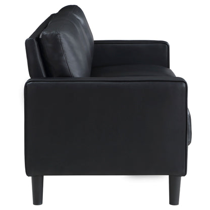 Unique Piece Furniture - Ruth 2-piece Upholstered Track Arm Sofa Set Black