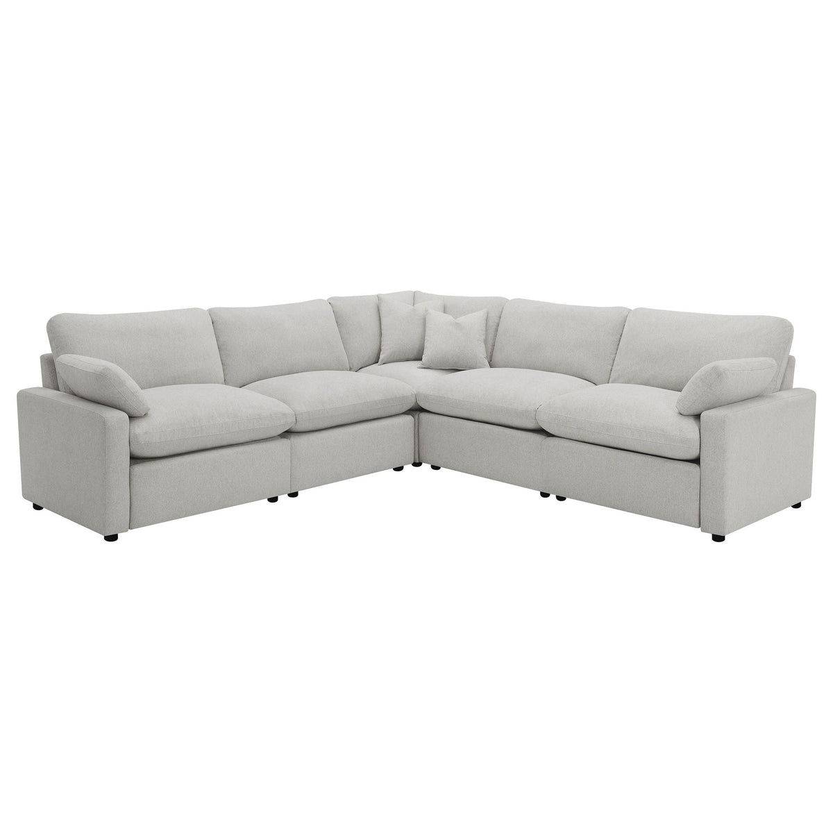 Unique Piece Furniture - Collins 5-piece Modular Power Reclining Sectional Grey