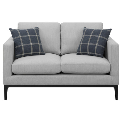 Unique Piece Furniture - Apperson 3-piece Upholstered Track Arm Sofa Set Light Grey