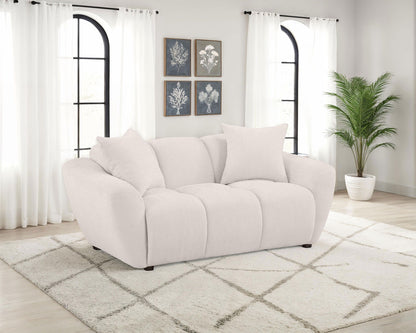 Unique Piece Furniture Destino Chenille Upholstered Splayed Arm Loveseat Greige