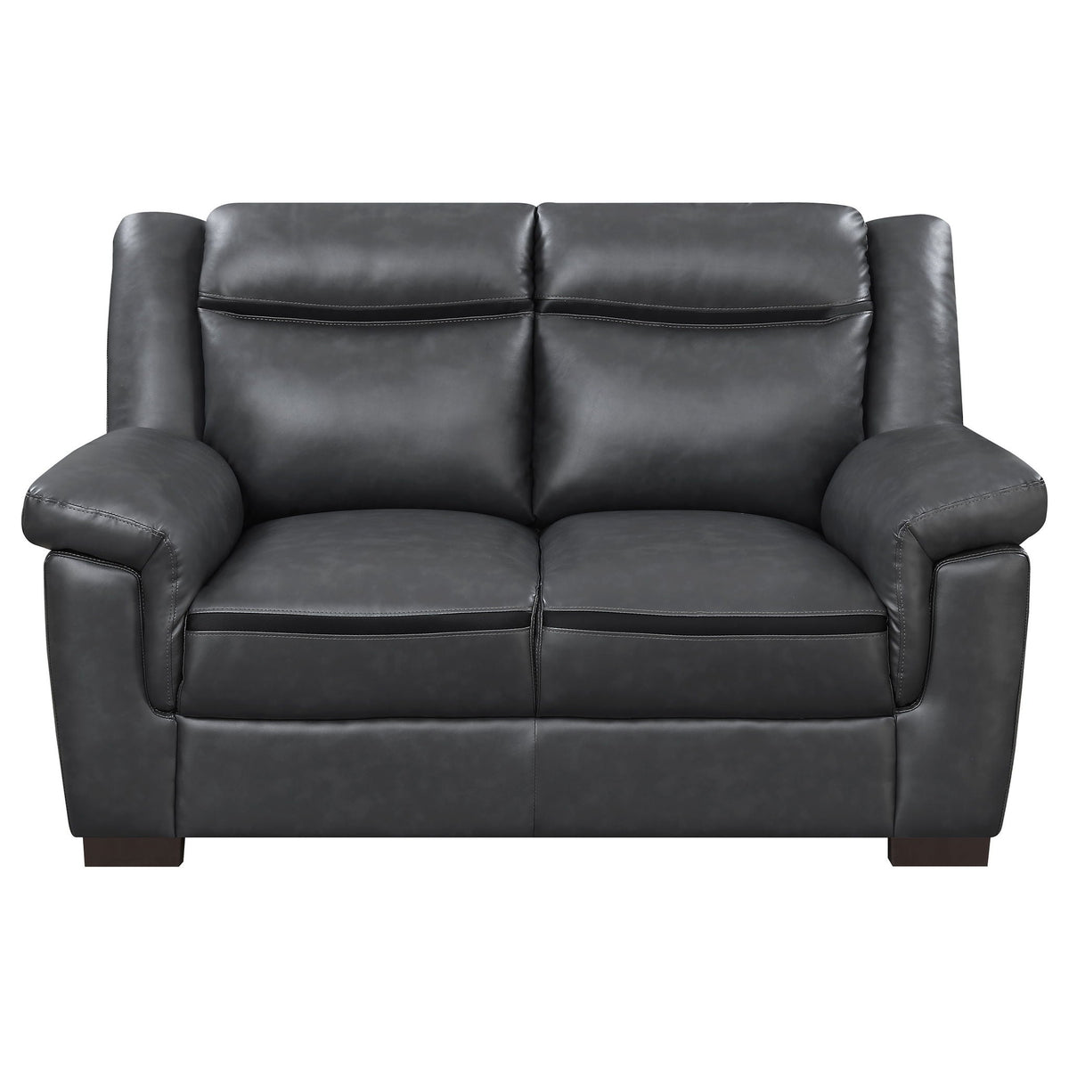 Unique Piece Furniture Arabella 2-piece Upholstered Padded Arm Sofa Set Grey